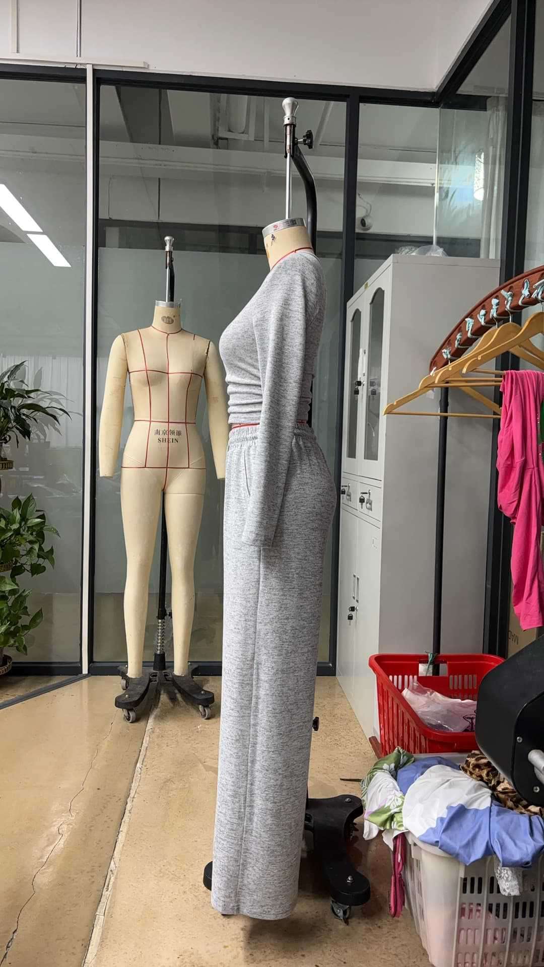 Button Placket Long Sleeve T-Shirt & Pants Set image 3