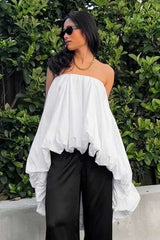 Strapless High-Low Ruffle Top image 0