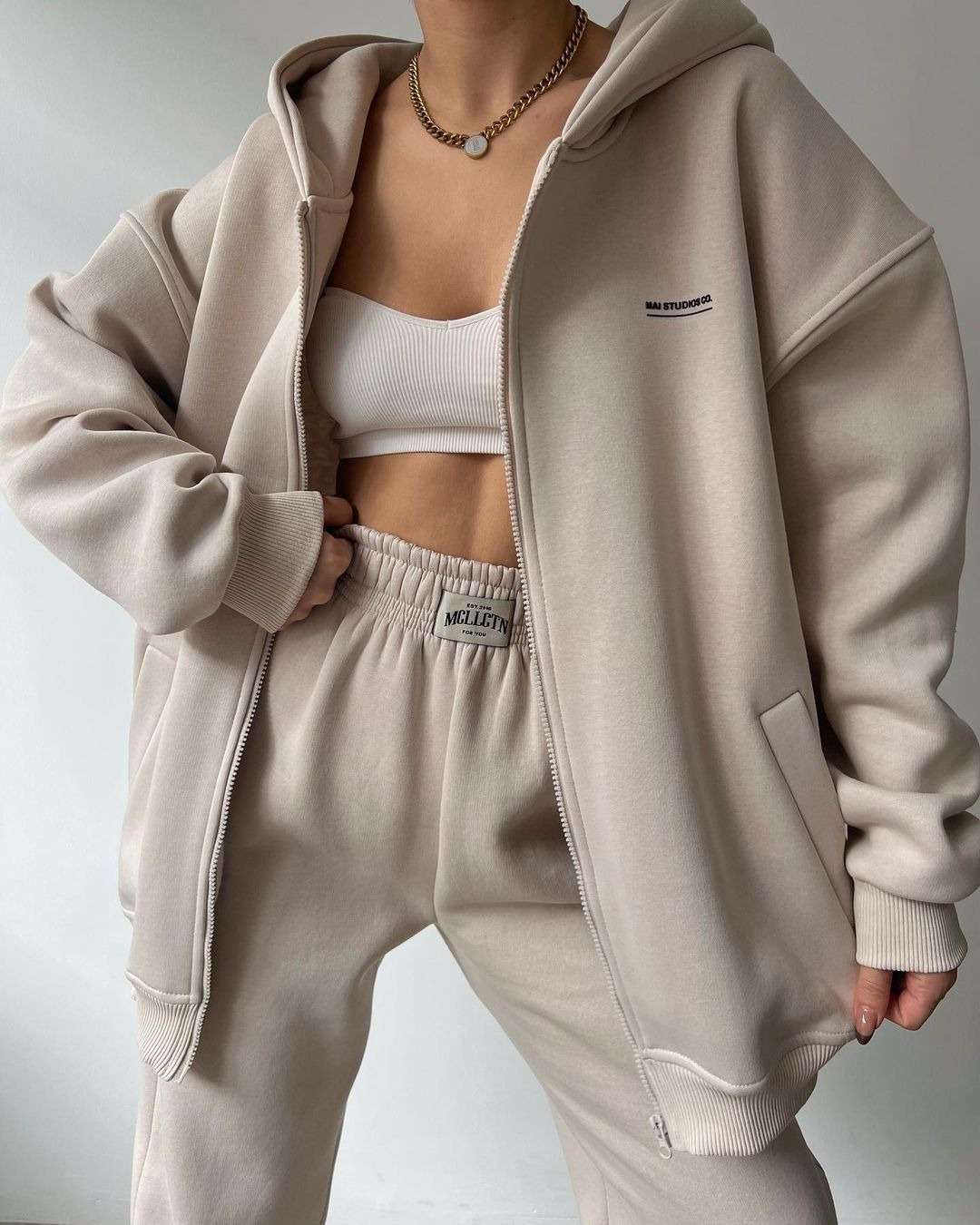Zip Up Sweatshirt Sweatpant Set image 2