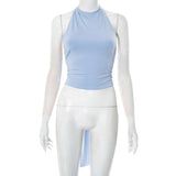 Sleeveless Halter Top with Ruched Detail image 2