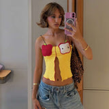 Cute Apple and Toast Crocheted Top image 2