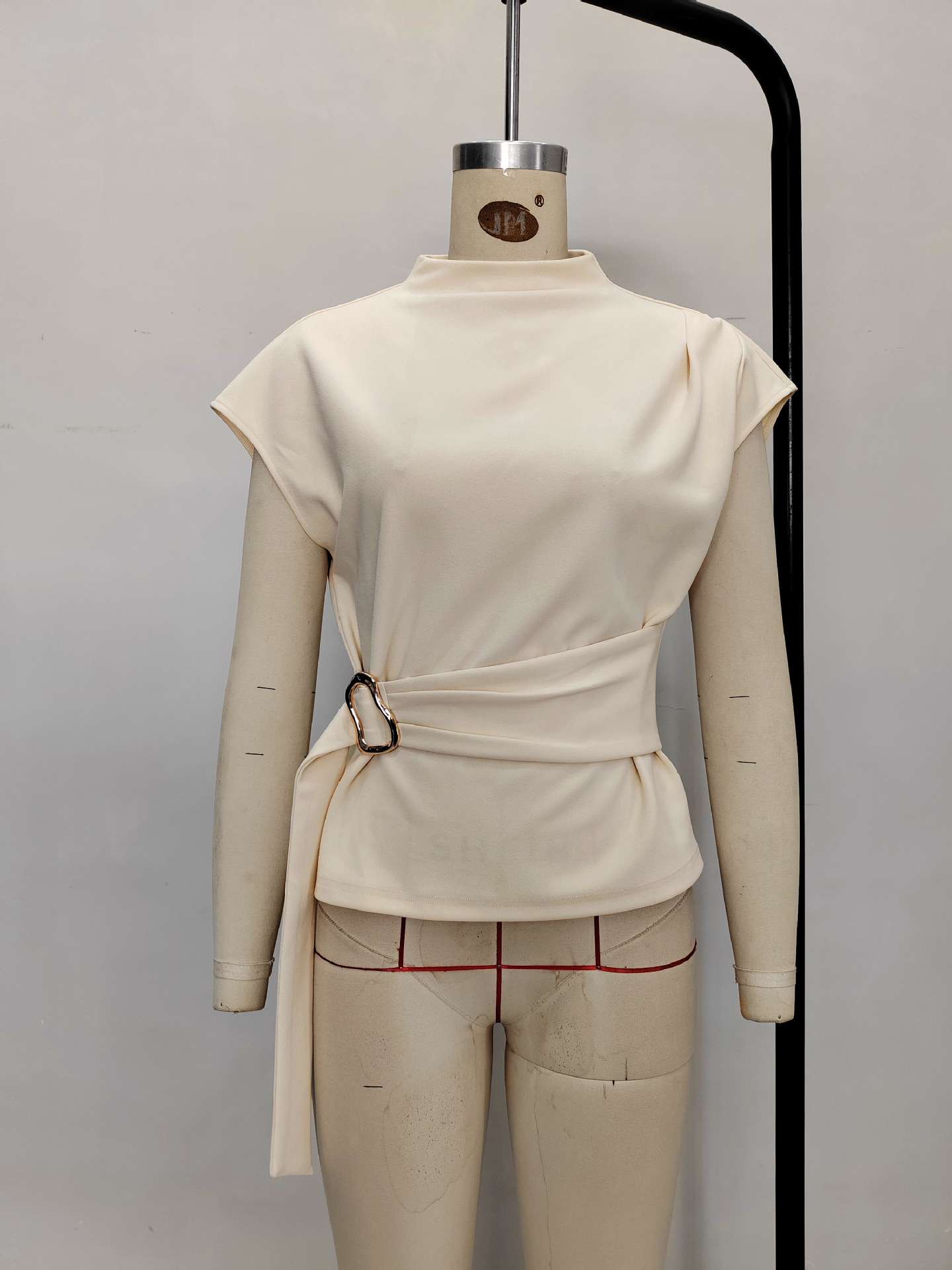 Sleeveless Top with Waist Belt Detail image 2