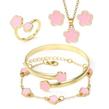 6 Pieces Trendy Womens Chain Set - Free Size, Pink image