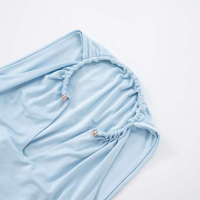 Pleated Halter Top with Gold Button Accents image 6