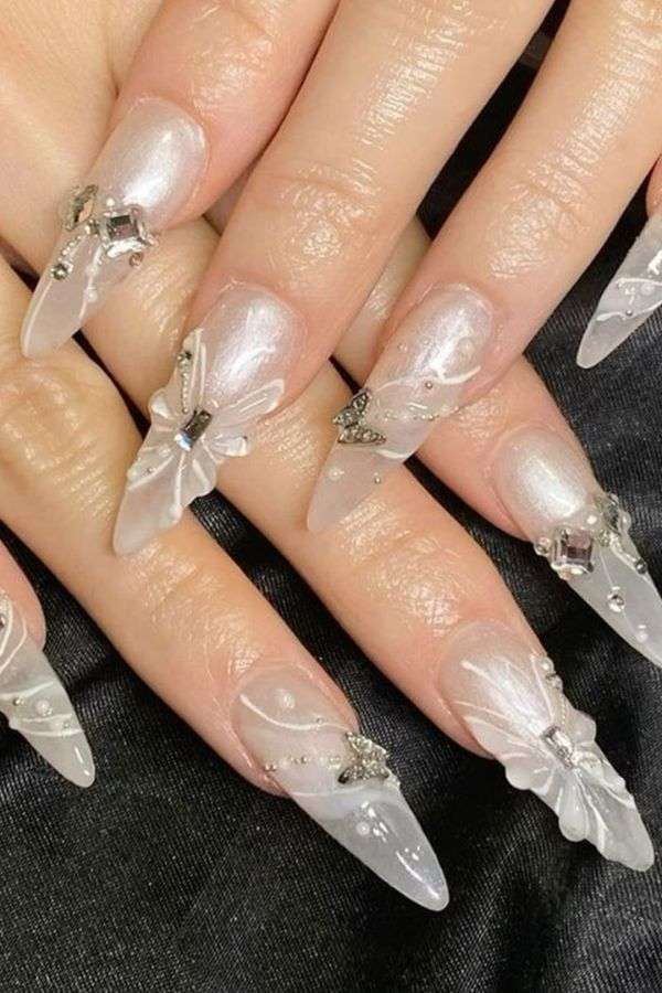 Elegant 3D Butterfly Nail Art image 1