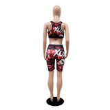 Graphic Sports Bra and Shorts Set image 3