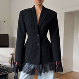 Structured Jacket with Lace Trim Details image 1