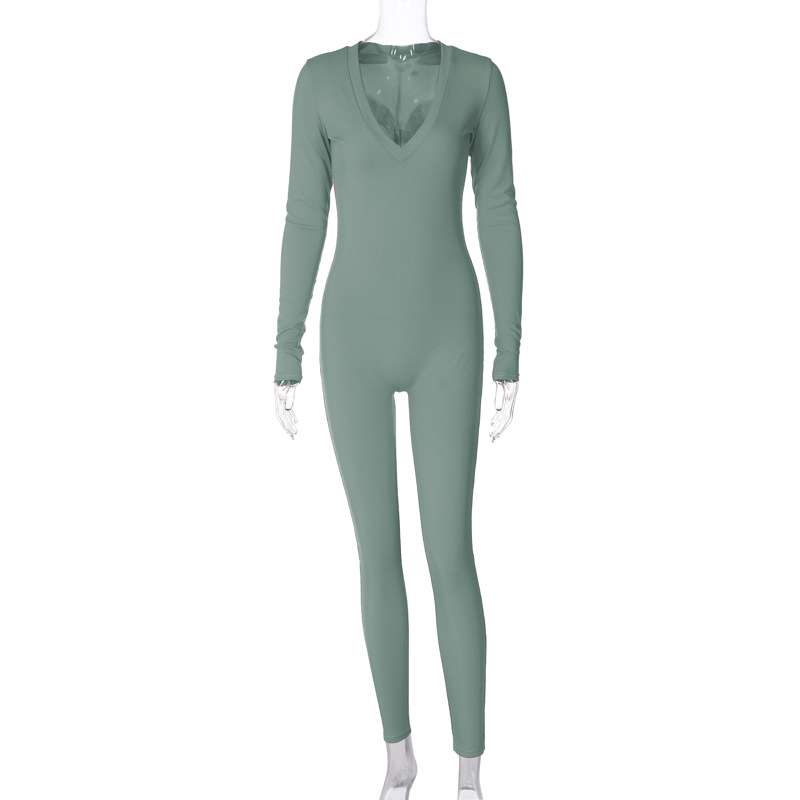 Curved Neck Seamless Slim Jumpsuit image 4