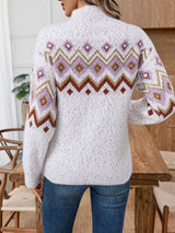 Multicolor Geometric Pattern Sweater image 3