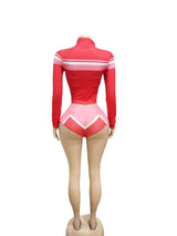 Sporty Zip-Up Crop Jacket & High-Waist Shorts Set image 2