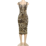 Fierce Leopard Print Midi Bodycon Dress image 2