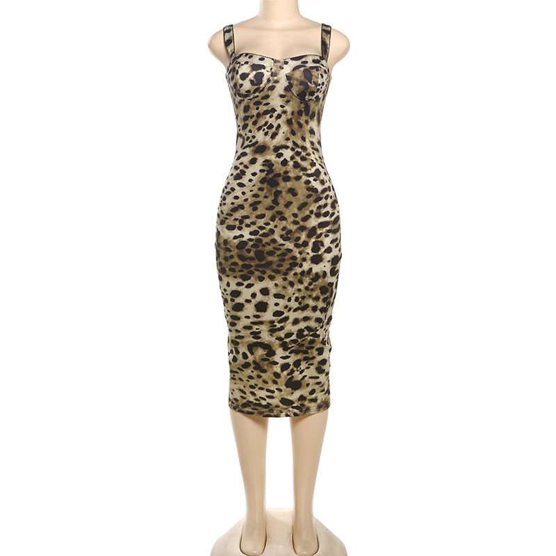 Fierce Leopard Print Midi Bodycon Dress image 2
