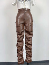 Fuax Leather Pants High Waisted Pants image 4