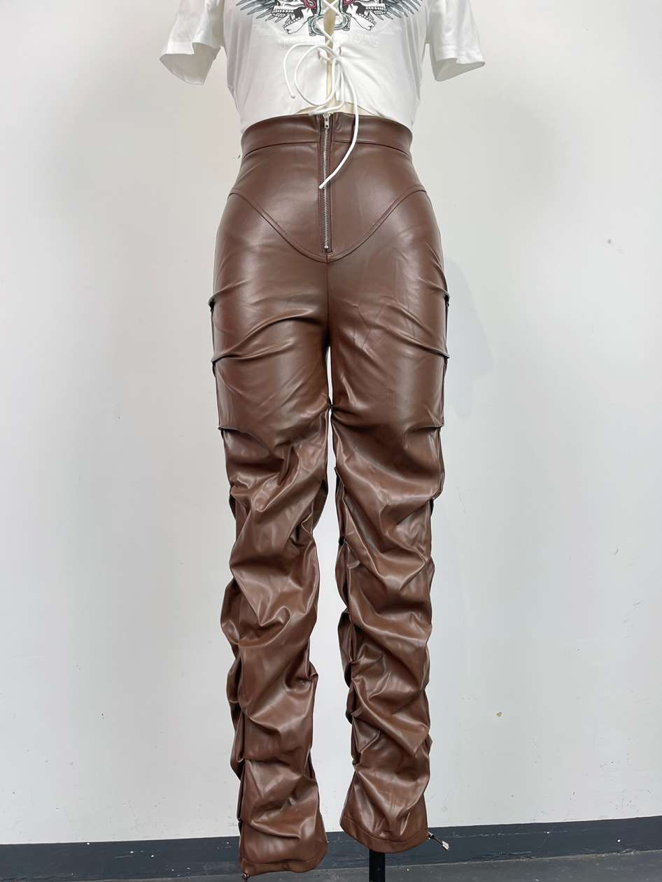 Fuax Leather Pants High Waisted Pants image 4