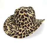Leopard Print Wide-Brim Cowboy Hat