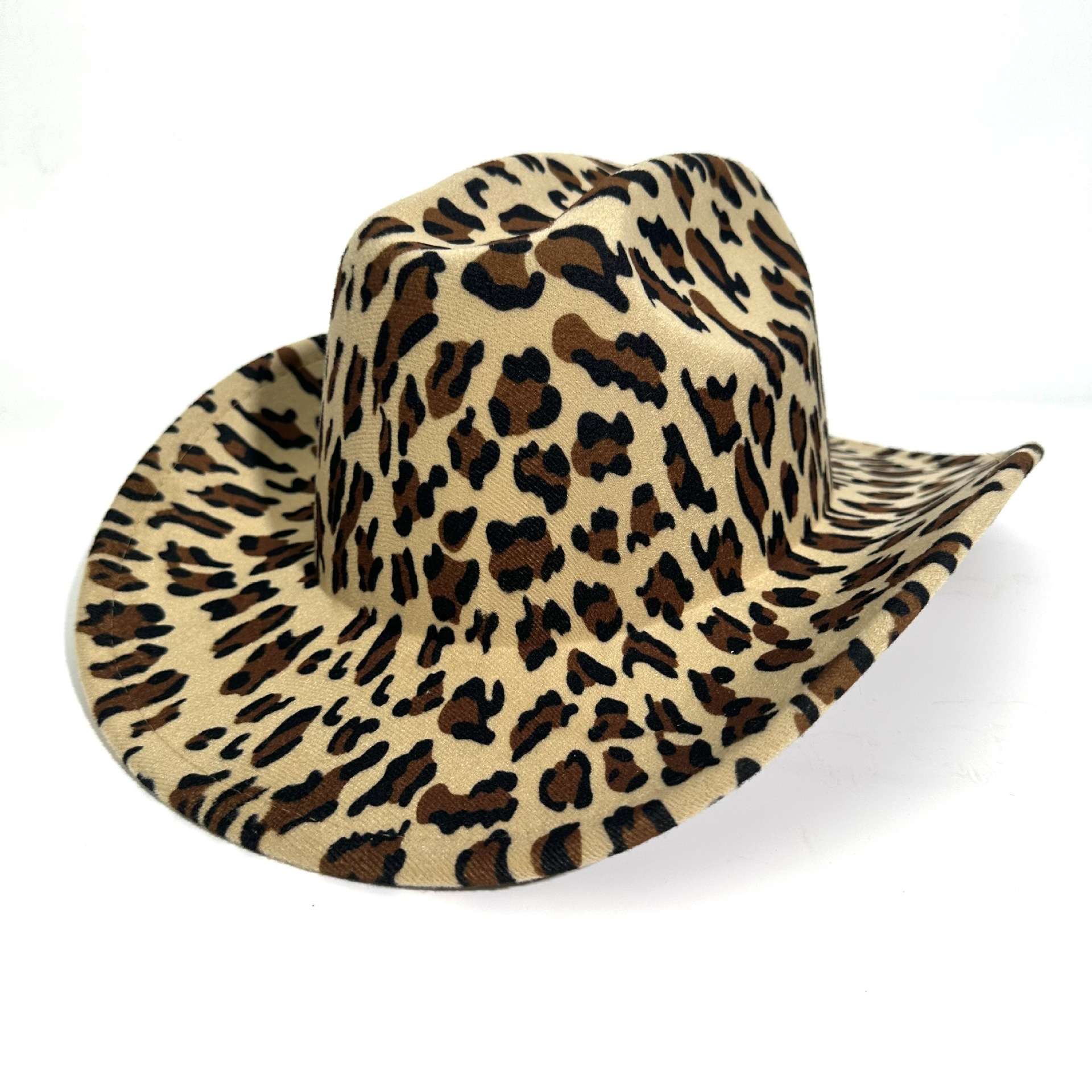 Leopard Print Wide-Brim Cowboy Hat
