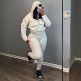 Hooded Split Hem Long Sleeve Pant Set image 5