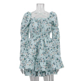 Floral Puff Sleeve Dress with Smocked Waist and Tiered Skirt image 4
