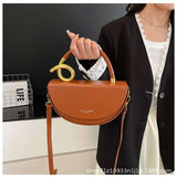 Semi-Circular Faux Leather Handbag image 0