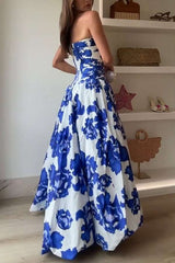 Floral Strapless Ball Gown image 2