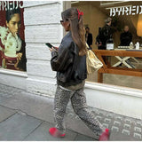 Vintage High Waist Leopard Print Pants image 2