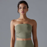 Strapless Crop Top - Hazelnut Beige, L image