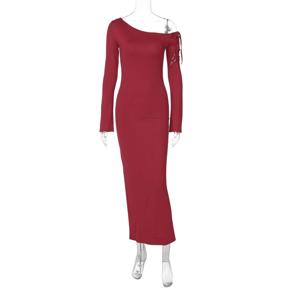 Lace-Up Black Maxi Dress image 4