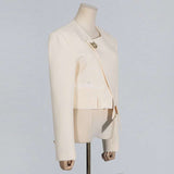 Cropped Collarless Blazer image 2
