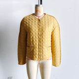 Yellow Quilted Button-Up Jacket image 1