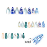 Ocean-Inspired 3D Press-On Nail Art Set image 2