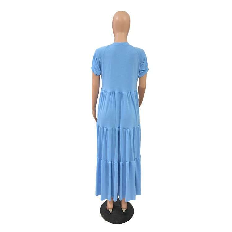 Tiered Maxi Dress with Short Sleeves image 5