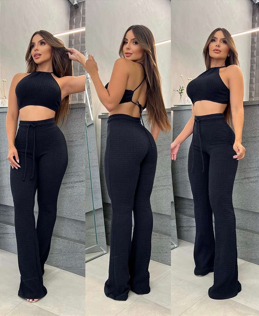 Textured Two-Piece Lounge Set - S, Black image