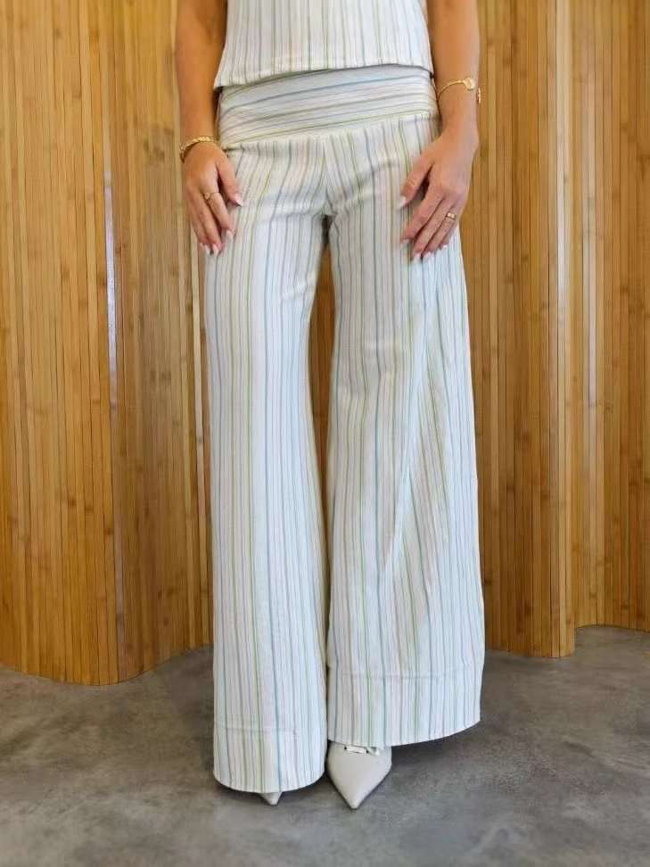 Elegant Wide-Leg Striped Pants image 6