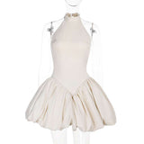 Sleeveless Dress with Bubble Skirt Detail image 3