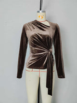 Elegant Wrap Top with Tie Detail image 5