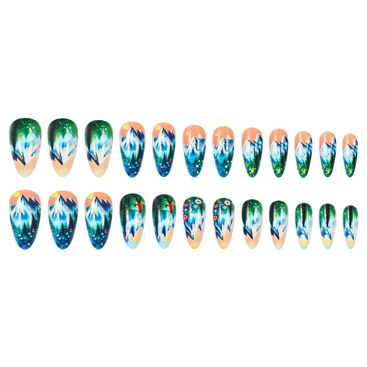 Mountain Landscape Nail Art Design image 2