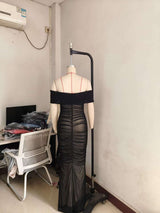 Off-Shoulder Ruched Maxi Dress image 6