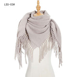 Solid Warm Warm Scarf  Tassel Square Shawl image 6