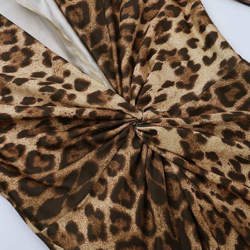 Leopard Print Maxi Dress with Long Sleeves image 5