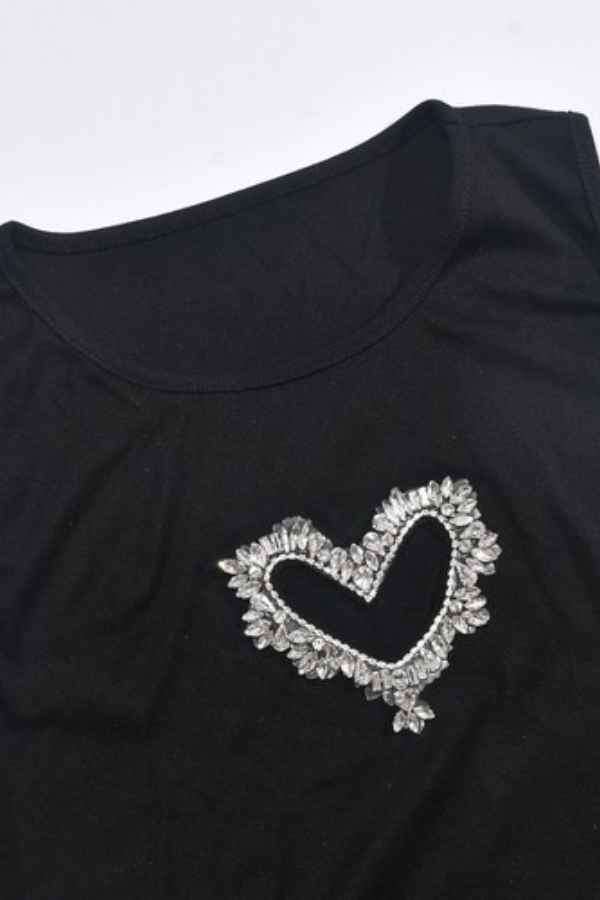 Sexy Sleeveless Rhinestone Heart Front Mini Dress image 5