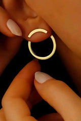 Elegant Golden Hoop Earrings - Free Size, Gold image