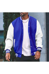 Varsity Jacket Mens Baseball Jackets - XL, Sapphire Blue image