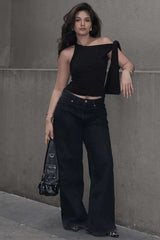 Noir Elegance Asymmetrical Top image 3