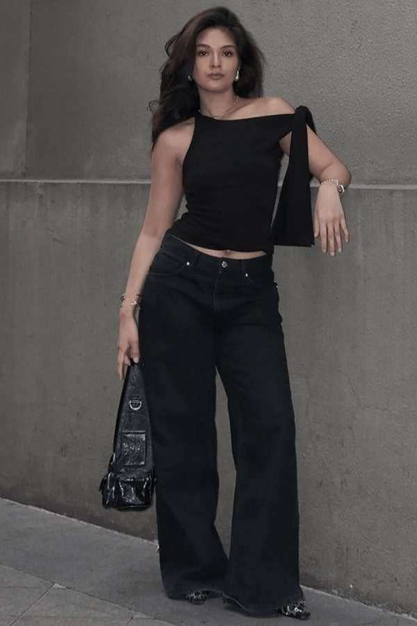 Noir Elegance Asymmetrical Top image 3