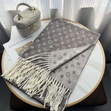 Contrast Monogram print Stole - Free Size, Potting Soil Brown image