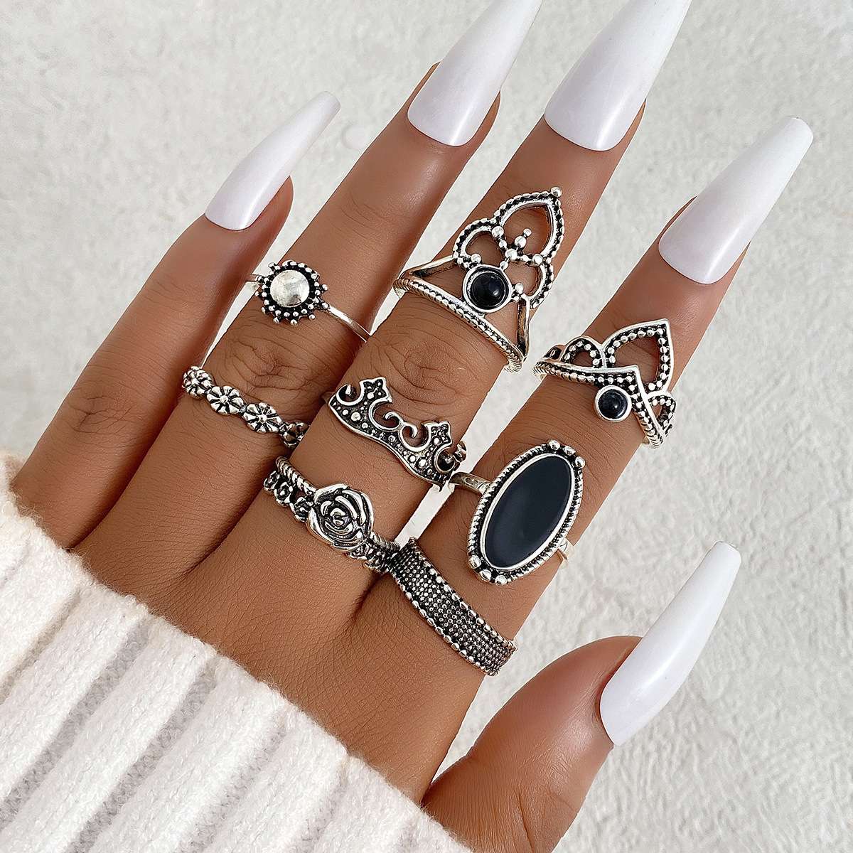 Boho Chic Silver Ring Collection image 0