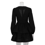 Peplum Dress with Long Sleeves and Mini Skirt image 4