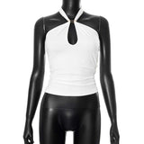 Halter Neck Ruched Top with Keyhole Detail image 2