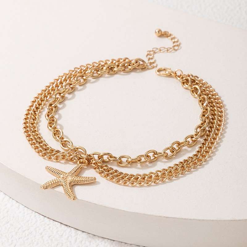 Gold Starfish Anklet image 3