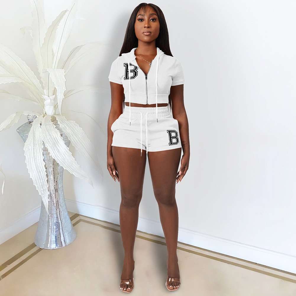 Crop Hoodie & Shorts Set image 2